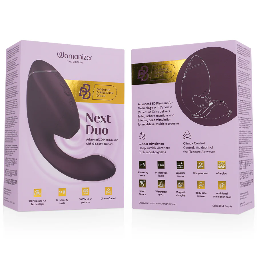 WOMANIZER - DUO NEXT Estimulador Duplo de Clitóris e Ponto G Roxo Escuro - Image 7