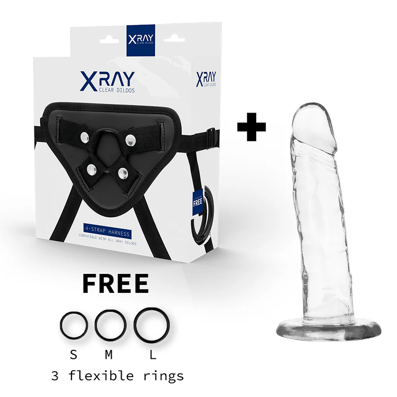 X RAY - ARNÊS + DILDO TRANSPARENTE 18 CM -O- 4 CM - Image 2
