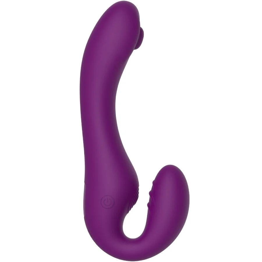 XOCOON - VIBRADOR STRAP-ON 2 EM 1 SEM ALÇAS COM CONTROLE REMOTO ROXO - Image 10
