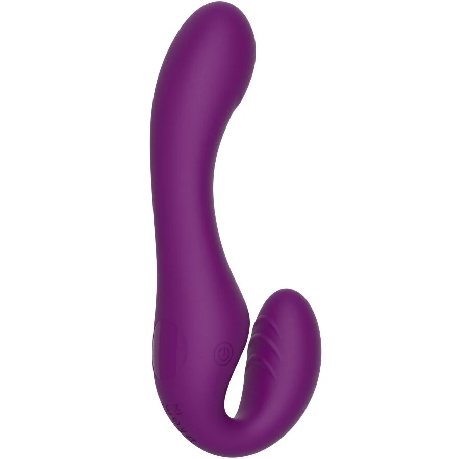 XOCOON - VIBRADOR STRAP-ON 2 EM 1 SEM ALÇAS COM CONTROLE REMOTO ROXO - Image 11